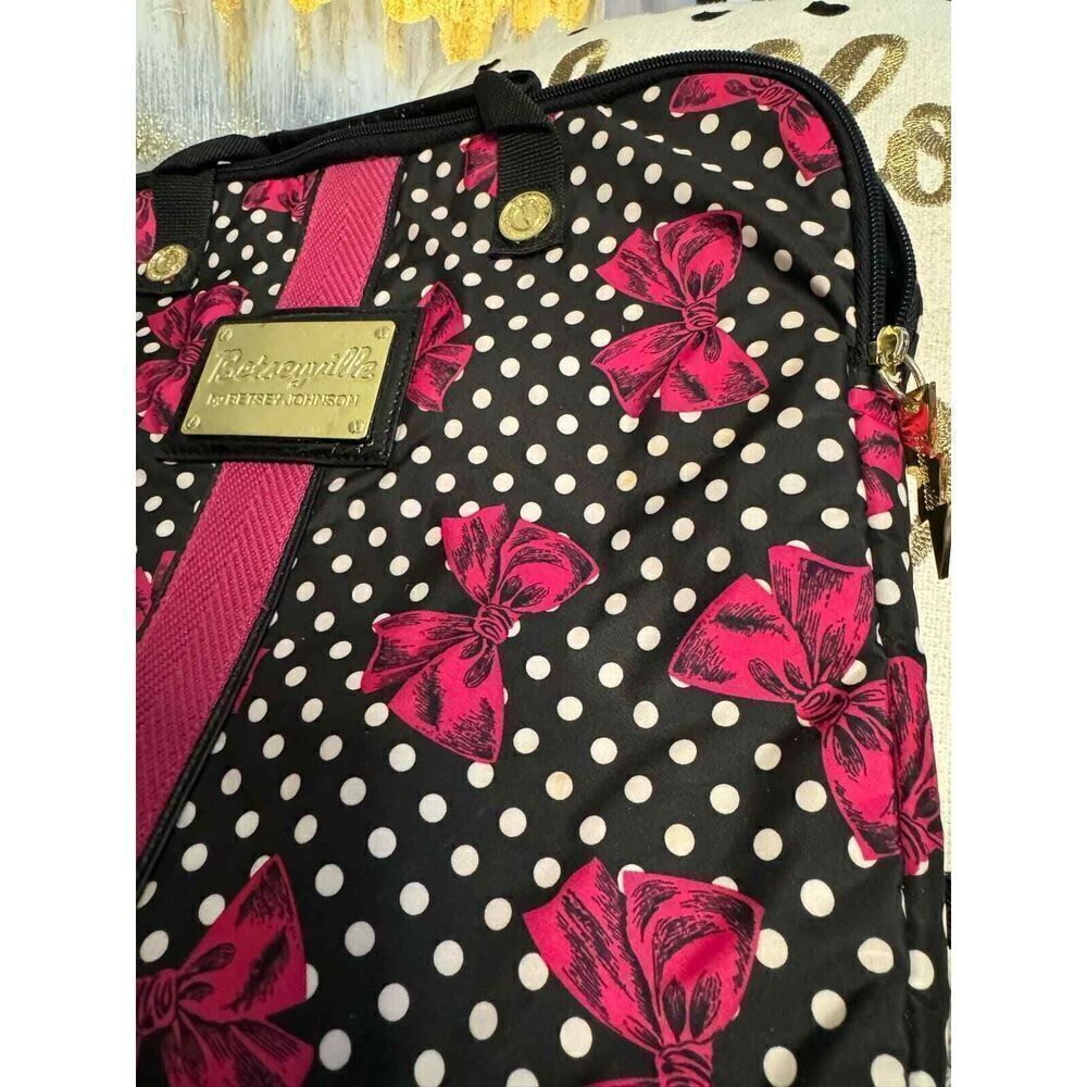 Betsey johnson polka dot pink bow padded laptop/computer bag/case - Picture 3 of 7